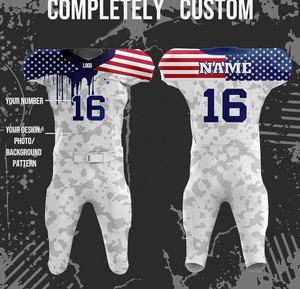 Personalizado Unisex Adulto Jóvenes Bandera Americana Uniforme Sublimado Jersey Pantalones Uniforme de Fútbol Americano - Product Image 2