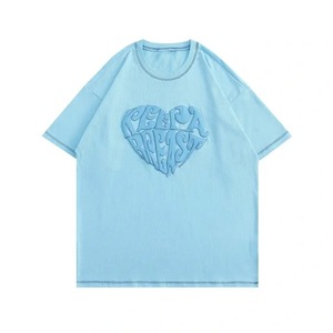 Moda cómoda tela Puff impresión camiseta precio barato ácido lavado Hip Hop Puff impresión camiseta hombres y mujeres - Product Image 5