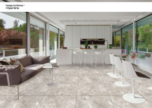 Azulejos Cuadrados de Porcelana Vitrificada con Aspecto de Piedra, 2x2 Pies, Acabado Mate Rústico Gris Ópalo, 600x600 mm, para Pisos Modernos - Product Image 3