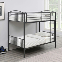 Lit superposé moderne en métal noir - Durable et élégant pour une utilisation en chambre d'appartement