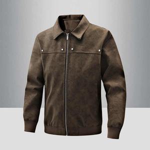 Wholesale Custom Mens Genuine Leather Jacket Autumn Waterproof Breathable Eco-Friendly <b>Padded</b> Jacket - Product Image 2