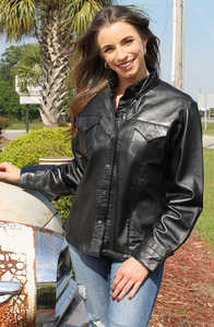 เสื้อหนังแท้ของผู้หญิงเสื้อแจ๊กเก็ตกระเป๋าคู่สตรีทแวร์เลตเตอร์แมนวินเทจฤดูหนาวที่เป็นมิตรต่อสิ่งแวดล้อมระบายอากาศ - Product Image 3