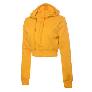 Sudadera con Capucha Gruesa Lisa al por Mayor de 350 g/m², Sudadera con Capucha Corta de Felpa para Mujer, Fabricante Personalizado, Sudadera con Capucha Corta de Gran Peso - Product Image 2