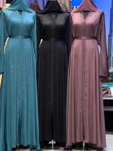 Abaya de Lujo de Dubái 2025 Hermosa Ropa Islámica Tradicional Negra para Mujer Arabia Saudita Abaya Dubái Ropa Musulmana - Product Image 3