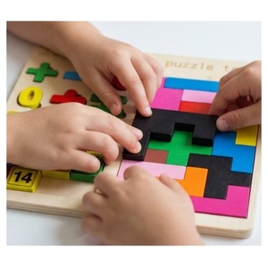 Jeu de puzzle en bois éducatif pour enfants de 2 à 4 ans, chiffres, formes, apprentissage des mathématiques, garçons et filles, moins de 50 pièces - Product Image 2