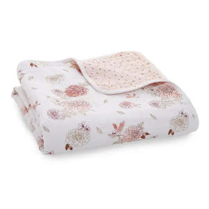 Vente chaude Top Looking Swaddle Couvertures Rose & Blanc Doux Confortable Personnaliser Queen Size Couvertures en Mousseline en Tissu Doux ensemble - Product Image 1