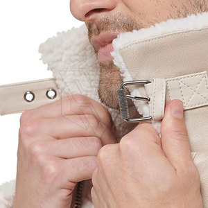 Chaqueta de Piel de Oveja de Alta Calidad Personalizada para Hombre, Chaqueta de Invierno con Forro de Piel de Oveja Genuina, Ecológica, Transpirable y Resistente al Viento - Product Image 5