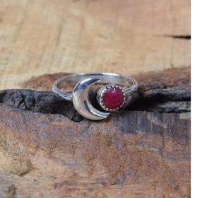 Rubis 925 Sterling Silver Facetted Gemstone Ring Bijoux faits à la main Cadeau pour Noël Juillet Birthstone - Product Image 2