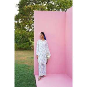 Ensemble coordonné imprimé en coton et viscose KST-43356, haut chic pour tous les jours, idéal pour le printemps/été, fabriqué en tissu chiffon - Product Image 5