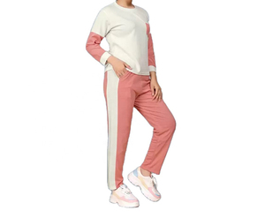 Conjunto Deportivo de Invierno para Mujer, Estampado, Manga Larga, Casual, Pantalones Anchos con Abertura, Joggers con Malla y Cinturón de Encaje, Servicio OEM - Product Image 4
