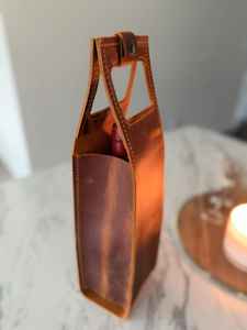 Luxury Premium Genuine Leather <b>Wine</b> Bottle Cover Strap Customizable Durable Waterproof Protective Dustproof Gift <b>Bag</b> Storage - Product Image 2