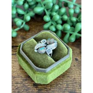 Southwest Handmade Royston Turquoise Sterling <b>Silver</b> <b>Ring</b> Size 9.25 Dainty Fine Jewelry - Product Image 3