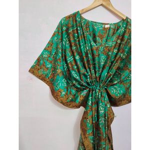 Vestidos largos de seda con cuello redondo para mujer, caftán largo de diseño de moda Dubai, caftán ligero - Product Image 3