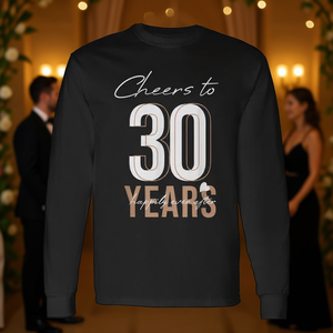 Maglietta a maniche lunghe per il 30° anniversario del matrimonio, a brindisi per 30 anni - Product Image 3