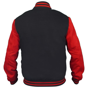 Custom Logo Embroidery Woolen <b>Varsity</b> <b>Jacket</b> High Street Style College <b>Men's</b> Winter Letterman <b>Bomber</b> Leather Sleeve OEM Service - Product Image 5