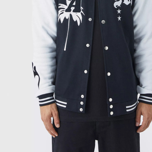 แจ็กเก็ตเบสบอลแขนหนังสำหรับผู้ชายเสื้อแจ็กเก็ตเลตเตอร์แมน100% ฤดูหนาวดีไซน์ใหม่ - Product Image 3