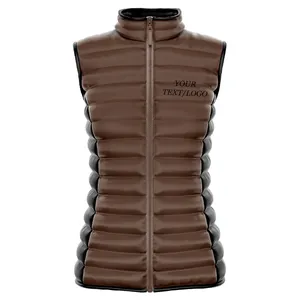 Custom New Style einfach vielseitig wasserdicht leichte Puff ärmel lange Puffer Blumen weste Damen