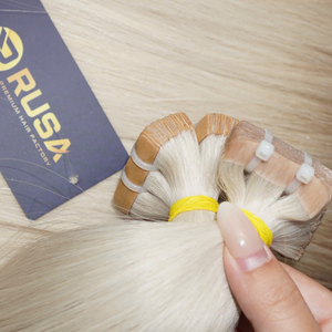 Extensiones de cabello adhesivas color rubio, súper doble densidad, sin sintéticos, cabello humano virgen de Vietnam. - Product Image 2