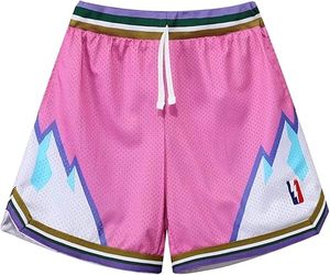 Pantalones Cortos Deportivos Unisex de Malla para Gimnasio, con Bolsillo con Cremallera, Logotipo Personalizado, Poliéster Transpirable, Estampado, Pantalones Cortos de Baloncesto, Ropa Urbana - Product Image 1
