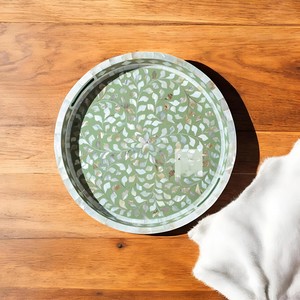 ถาดไม้ฝังลายดอกไม้สไตล์โมเดิร์นเป็นมิตรกับสิ่งแวดล้อมถาดเน้นการตกแต่งบ้าน - Product Image 4