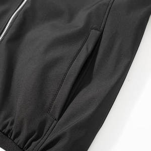 Blouson bombardier en jean noir pour hommes personnalisé OEM Streetwear vintage d'hiver Veste de moto à col montant et fermeture éclair en cuir lavé à l'avant - Product Image 2