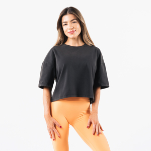 เสื้อยืดครอปไซส์ใหญ่พิเศษสำหรับผู้หญิงเสื้อครอปทรงหลวมเสื้อครอปแฟชั่นฤดูร้อนขายส่งโลโก้ออกแบบได้ตามต้องการ - Product Image 1