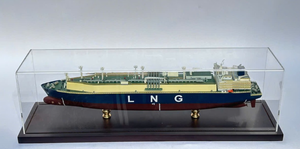 Tanker GNL bleu 60cm vitrine maquette de bateau résine Endurance amour nautique décor cadeau maison peint à la main boîte Vietnam - Product Image 3