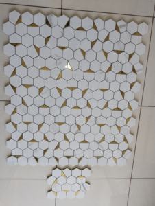 กระเบื้องโมเสคเซรามิกพอร์ซเลนแผ่นหกเหลี่ยมขนาด3นิ้ว73มม. ขนาด260X300มม. โครงการโรงแรมพิเศษ - Product Image 2