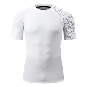 High Demanding Rash Guards Adults Custom Solid <b>White</b> <b>Long</b> <b>Sleeve</b> Digital Print Gym Wear Compression Breathable Quick Dry - Product Image 1