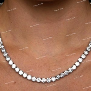 Collar de Tenis con Diamante Moissanite de Corte Redondo, Plata de Ley 925 para Mujer, Regalo de Boda - Product Image 6