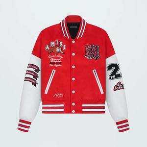 2024 nouveau Design personnalisé Chenille broderie patchs goutte épaule université vestes unisexe haute rue hiver Vintage Baseball - Product Image 1