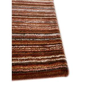 Alfombra Acar Tra-14447 Hecha a Mano con Lana y Viscosa, Diseño a Rayas Rojas y Naranjas para Decoración de Sala de Estar y Pasillo - Product Image 4