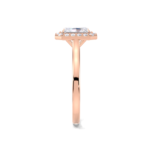 IGI Certified 1.18CT Lab Grown Radiant Cut Halo Diamond Engagement / Wedding <b>Ring</b> In 9K Yellow White / Rose Gold - Product Image 2