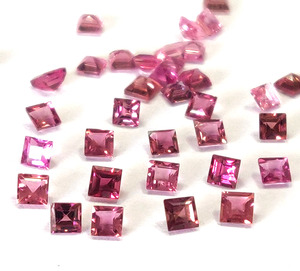 พลอยอัญมณีหลวมทรงสี่เหลี่ยมตัดเป็นเหลี่ยมเพชรพลอยสีชมพูธรรมชาติขนาด2มม. สำหรับทำเครื่องประดับ - Product Image 2
