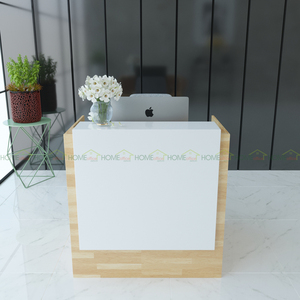 Bureau de réception oblong simple MiWhite BLT68006-100x80x100 (cm) avec éclairage LED durable, design minimaliste, pour usage commercial en magasin de détail ou hôtel - Product Image 6