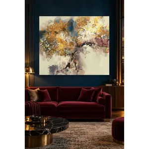 Impression sur toile Fida Watercolor Golden Leaf Old Tree - Product Image 5