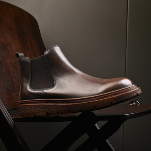 Chaussures mocassins en cuir de veau avec détails cousus à la main et soutien de la voûte plantaire, chaussures de ville pour hommes - Product Image 3