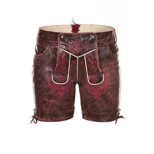 Pantalones cortos ecológicos de Lederhosen bávaro para hombre, antiarrugas, Oktoberfest, Carnaval, disfraz de cerveza, tirantes Vintage, patrón sólido - Product Image 1