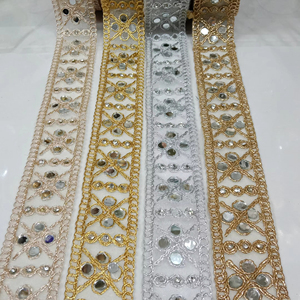 Rubans gros-grain brodés en miroir imprimés en feuille d'or sur mesure lacets couleurs uniques pour les magasins de décorations de robes de mariée - Product Image 1