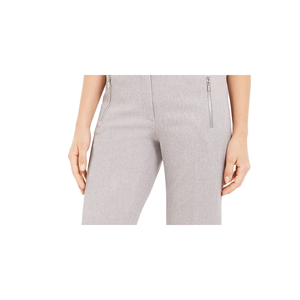 Pantaloni Cropped in Twill da Donna Calvin Klein, Vita Alta, Tasche con Zip, Anti-Piega, Stile Svasato, Taglia 6, Grigio con Lavaggio Colorato - Product Image 2