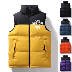 Chaleco acolchado con soporte, chaleco acolchado más caliente de invierno a prueba de viento, chaleco acolchado lineal de retazos, cremallera completa, chaqueta sin mangas para exteriores tejida - Product Image 2