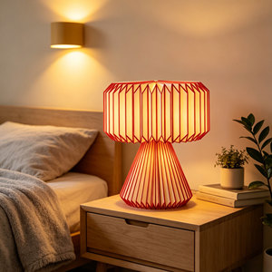 Lampe de table pliable en origami faite à la main, abat-jour en papier au design moderne, idéale pour la chambre à coucher, la salle de lecture, la décoration d'hôtel - Product Image 2