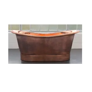 Stilvolle Design-Badewanne aus reinem Kupfer Badewanne freistehend für Ihr königliches Badezimmer in Indien hergestellt