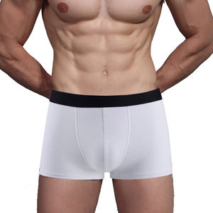 Calzoncillos bóxer de tiro medio para hombre, ropa interior transpirable cómoda de estilo deportivo con logotipo personalizado, poliéster, Color sólido, suministro ODM de punto - Product Image 3