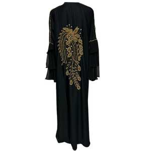 Handmade Embroidered <b>Moroccan</b> Silk Crepe Caftan <b>Dress</b> Elegant White Takchita for Women Satin Evening Nikkah Caftan Party - Product Image 3