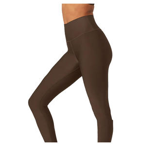 Pantalon de yoga tricoté respirant taille haute avec logo personnalisé pour femmes Leggings de fitness à taille élastique pour la salle de sport en plein air - Product Image 2