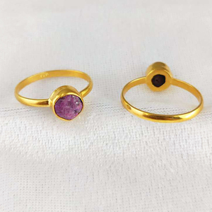 "Ruby Raw Gemstone <b>Ring</b> 925 Sterling Silver <b>Gold</b> Vermeil Collate Set Jewelry Making Supplies for Fine <b>Rings</b> Women's Jewelry - Product Image 1