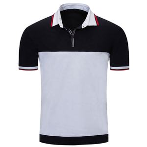 Vente en gros Polos d'été unis en coton polyester brodé de logos T-shirts décontractés à manches courtes pour hommes - Product Image 1