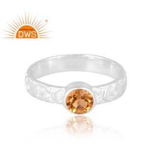 Meilleur design Bague en argent sterling 925 avec citrine naturelle Bijoux personnalisés pour femmes Cadeau pour elle - Product Image 3