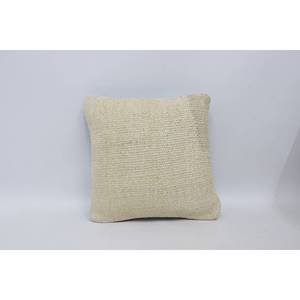 Beige Wool Kantha <b>Patchwork</b> Pillow 16x16 Inch Decorative Cushion Woven Embroidered Vintage Square Print Portable <b>Bedding</b> Floor - Product Image 1